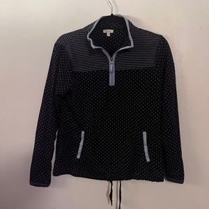 Talbots petite ON THE MOVE STRIPE AND POLKA DOTS HALF ZIP PULLOVER SIZE S/P